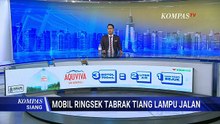 Ringsek! Penampakan Mobil Tabrak Tiang Lampu di Menteng, Sempat Lawan Arah