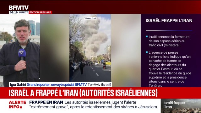 Les frappes israéliennes sur l'Iran visent des cibles du régime et des sites militaires selon la télévision publique israélienne