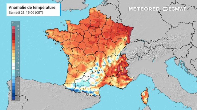 Anomalies des températures en France