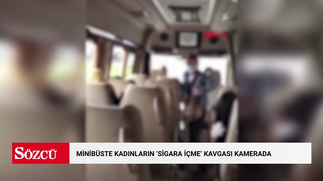 Minibüste kadınların 'sigara içme' kavgası kamerada