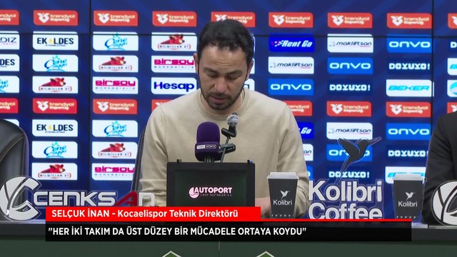 Kocaelispor Teknik Direktörü Selçuk İnan: Her iki takım da üst düzey bir mücadele ortaya koydu