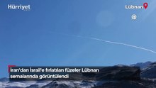 İran'dan İsrail'e fırlatılan füzeler Lübnan semalarında görüntülendi