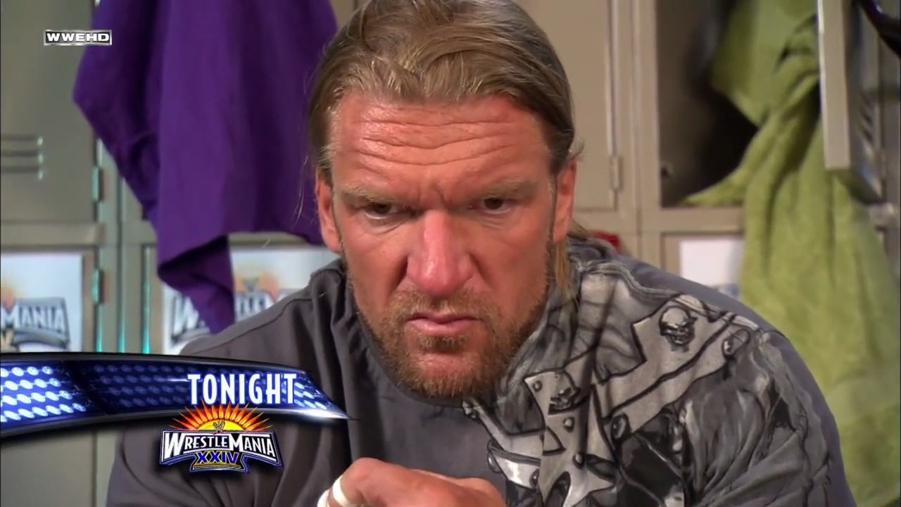 Triple H, John Cena & Randy Orton before WWE Championship Match! - WrestleMania 24