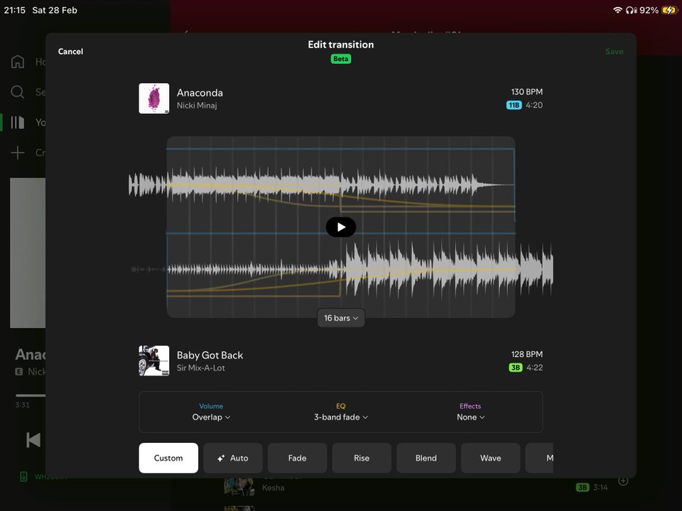 I think I just made the best Spotify transition ever!