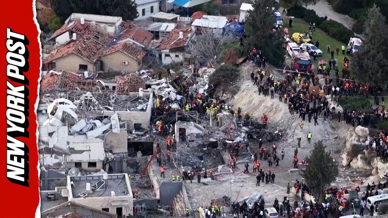 Devastating drone footage captures widespread damage at site of Iranian missile strike in Israel