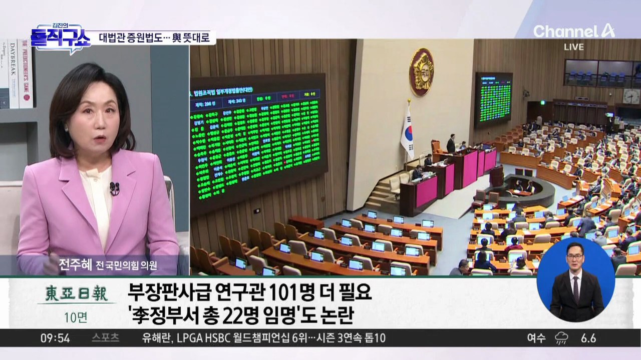[핫피플]‘대법관 14→26명’ 법안, 與 주도 국회 통과