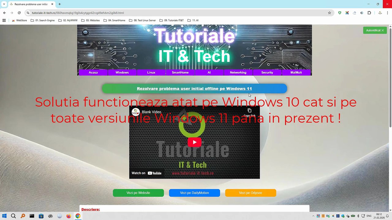 Rezolvare problema user initial offline pe Windows 11