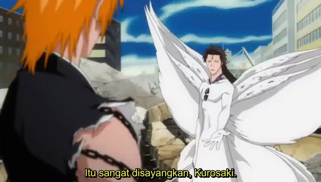 Ichigo vs  Aizen   Ichigo Dengan Final Getsuga Tenshou SUB INDO BLEACH