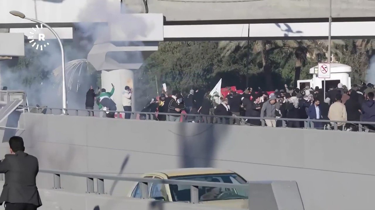 Tear gas fired at pro-Iranian protesters near US Embassy in Baghdad