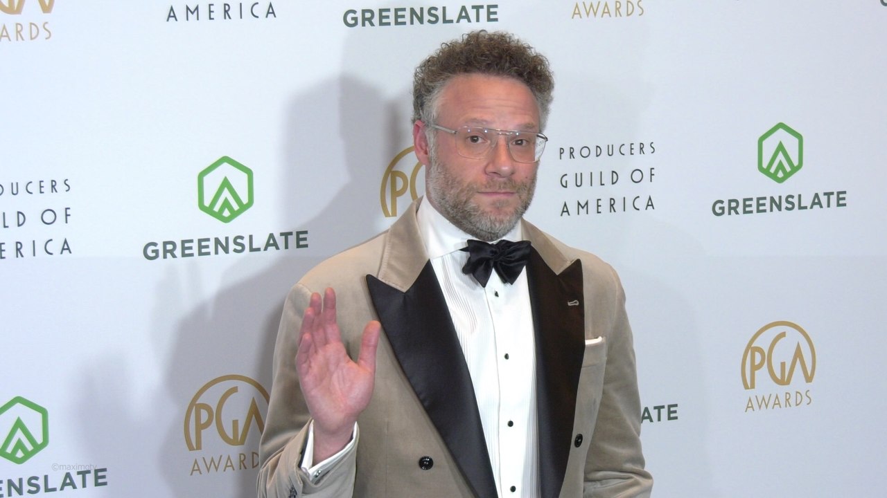 Seth Rogen on the black carpet at the 37th annual Producers Guild Awards