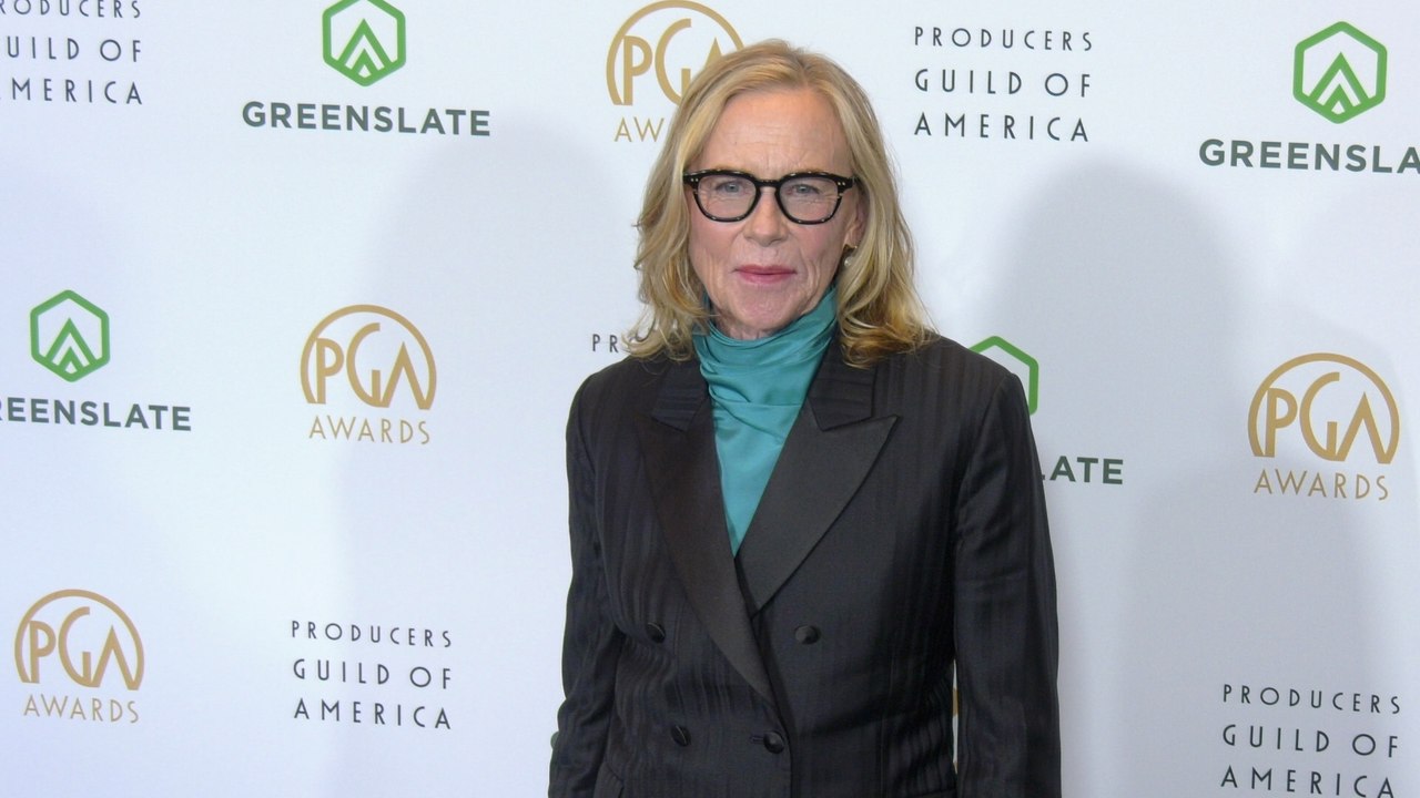 Amy Madigan on the black carpet at the 37th annual Producers Guild Awards