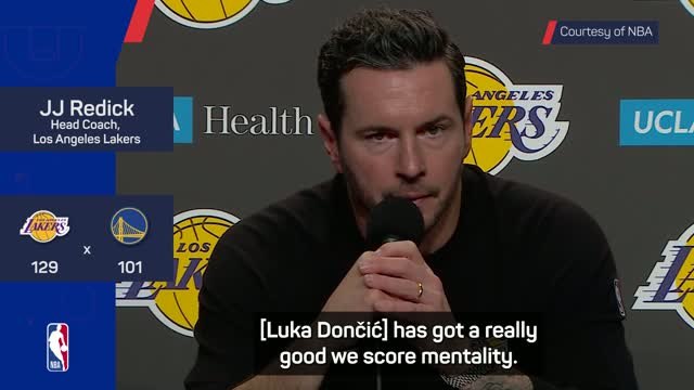 Redick hails Doncic's 'we score mentality' in Lakers win