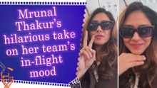 Mrunal Thakur shares fun flight moments with her ‘hardworking team’ on social media