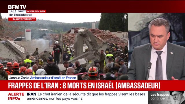 Frappes de l'Iran en Israël: Joshua Zarka, ambassadeur d'Israël en France, fait état de 8 morts