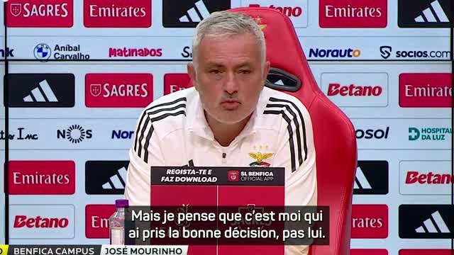 Benfica - José Mourinho : Si Prestianni est coupable, pour moi c'est fini