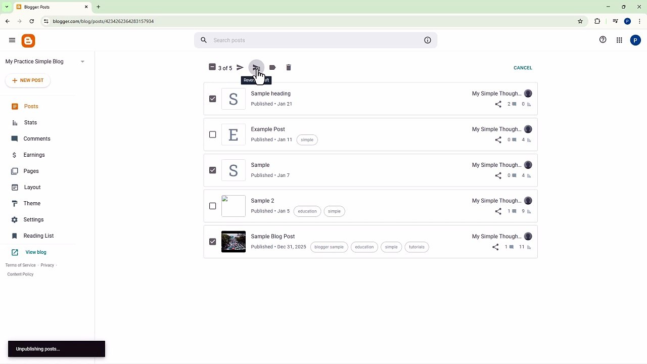 Blogger 68 Post Management