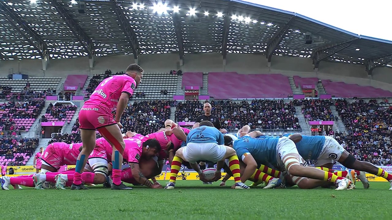 TOP 14 - Essai de Yoan TANGA (SFP) - Stade Français Paris - USA Perpignan