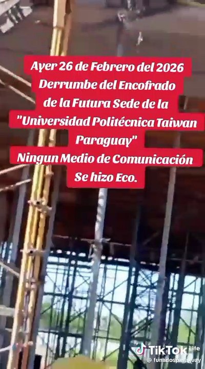 Video del derrumbe de estructura de la Universidad Politécnica de Taiwán