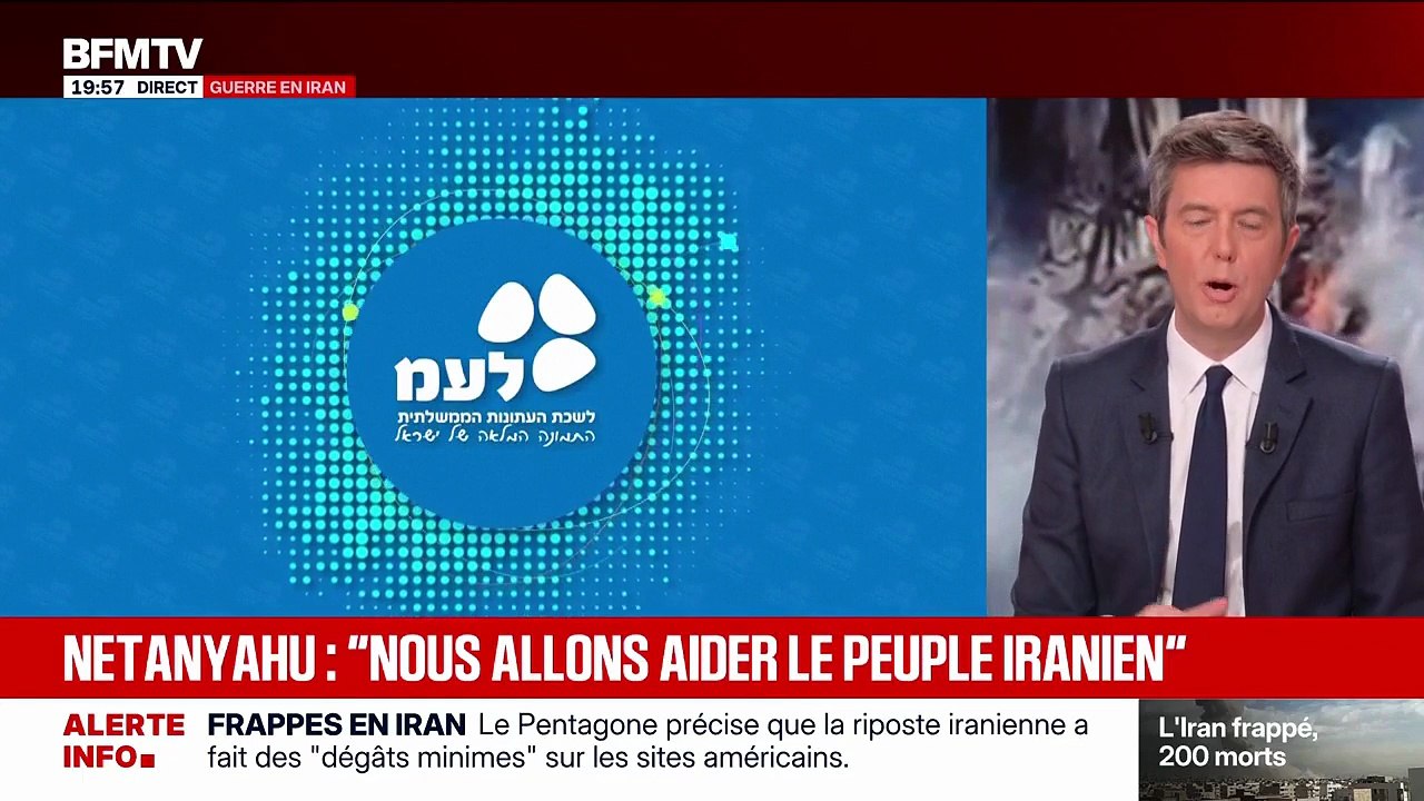Maxime Switek présente l'édition spéciale de BFMTV sur la guerre en Iran, samedi 28 février 2026.