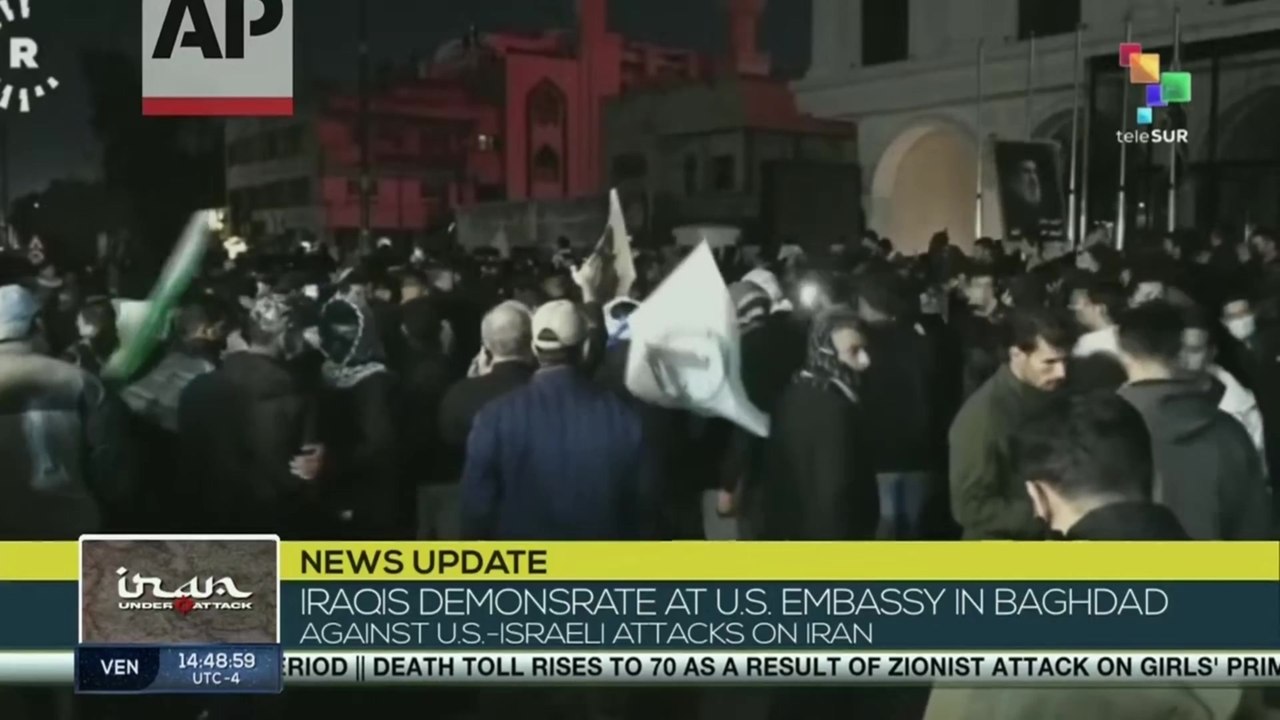 Iraq | Citizens demonstrate in front of U.S. Embassy against attacks on Iran