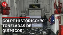 Marina asegura 70 toneladas de precursores químicos en golpes al narco