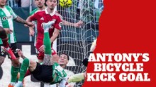 Antony scores a wild bicycle kick goal for Betis against Sevilla