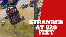 Hot air balloon gets stuck on a cellphone tower 920 feet above the ground