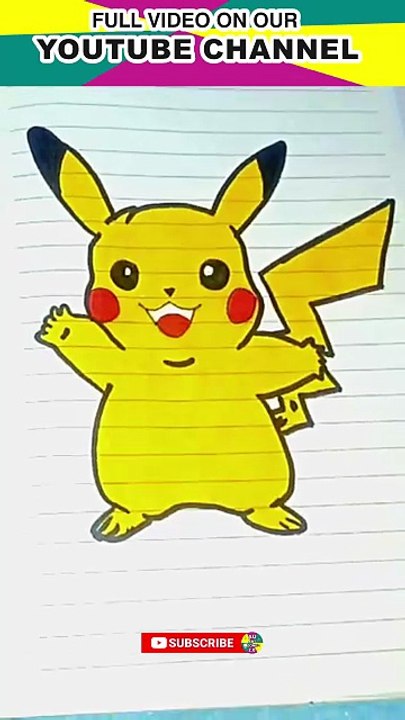 Pikachu Drawing Easy | Birthday Pikachu #art #shortsyoutube #shortfeed #pikachu #drawing #auartzone