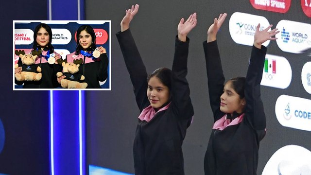 Mía y Lía Cueva suben a podio en el Mundial de Clavados Montreal 2026 con medalla de bronce en trampolín 3m