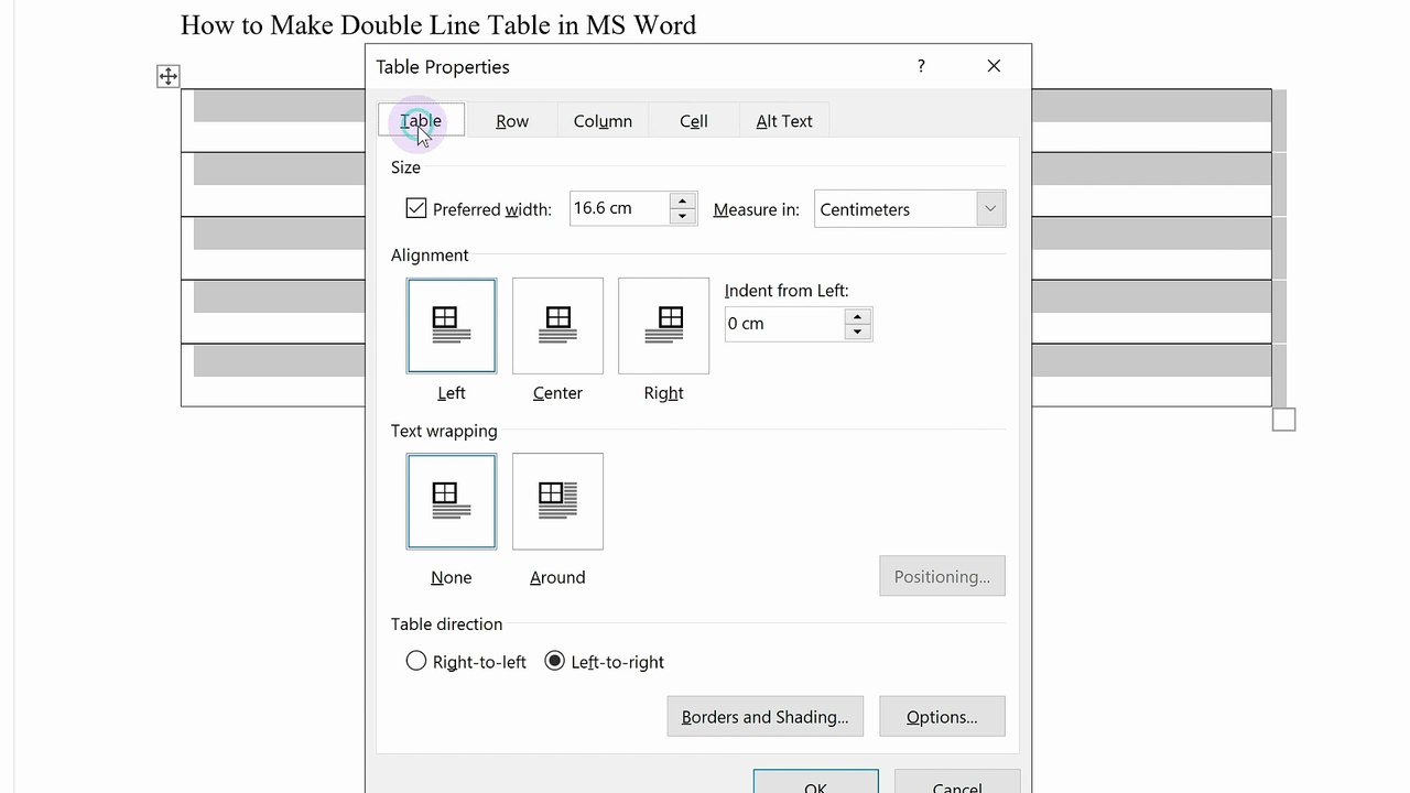 Make Professional Double Line Tables in MS Word (Cell Spacing Trick)