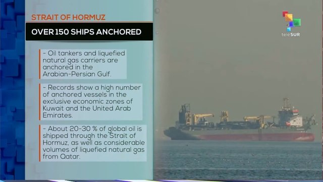 Over 150 ships anchored in the strait of Hormuz