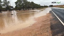 Heavy rainfall around Loxton