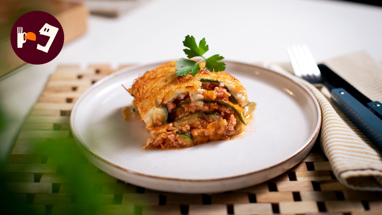 Lasaña de Pollo y Calabacín al horno: Receta paso a paso