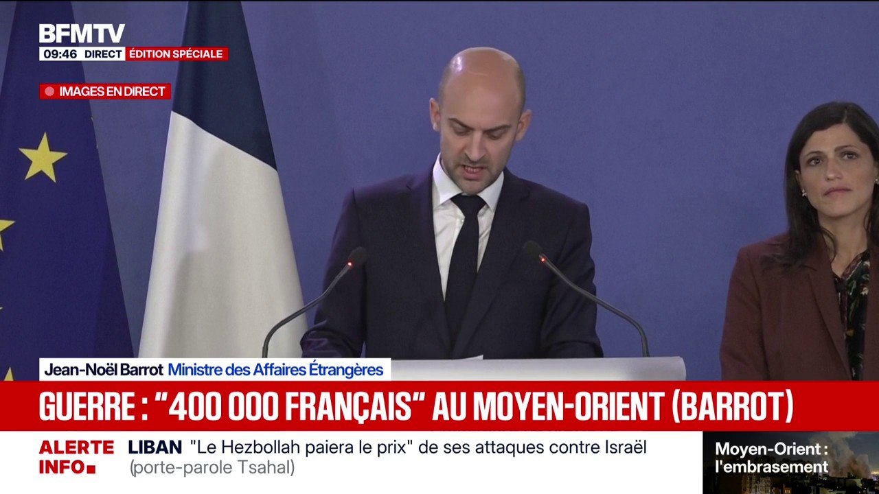 Moyen-Orient: "L'escalade militaire doit cesser au plus vite", affirme Jean-Noël Barrot