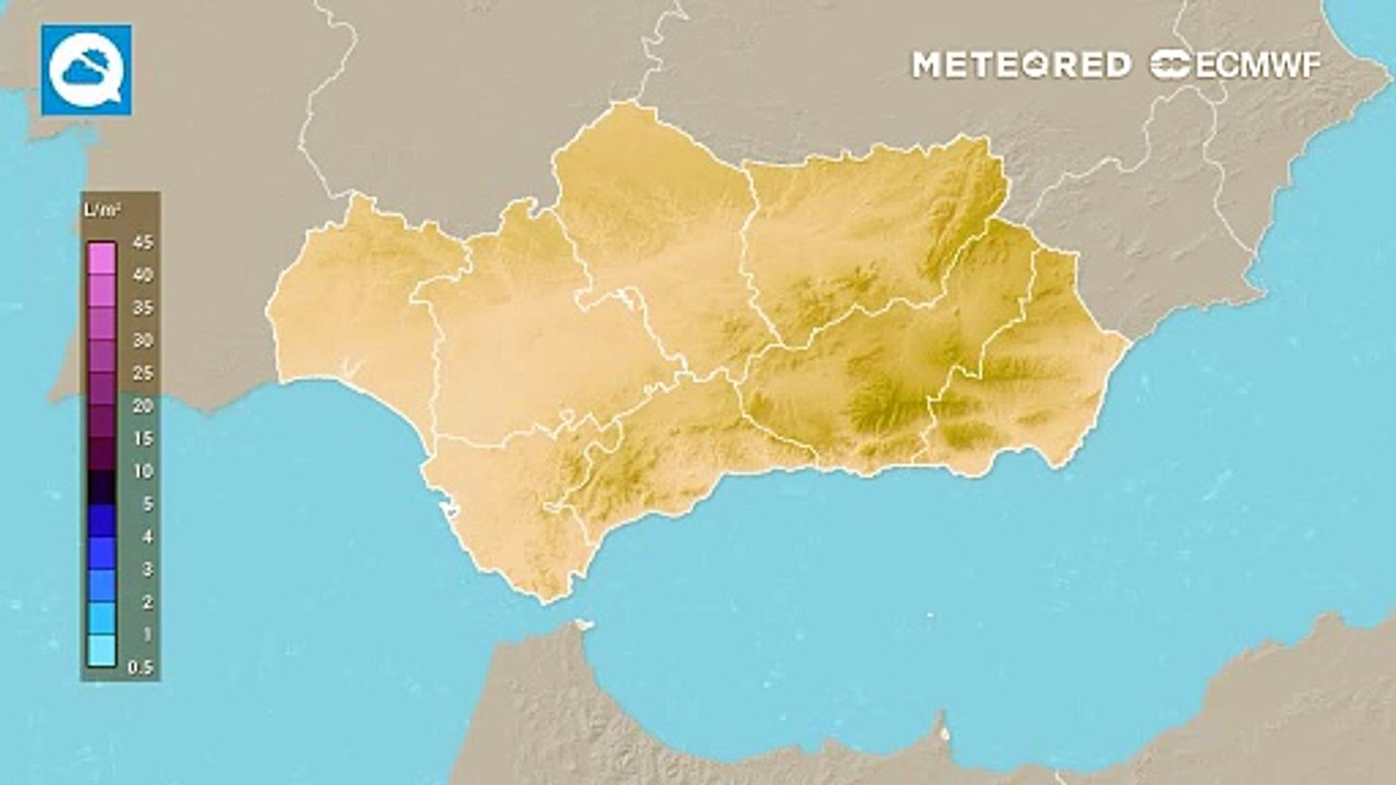 Regina dejará lluvias intensas en Andalucía