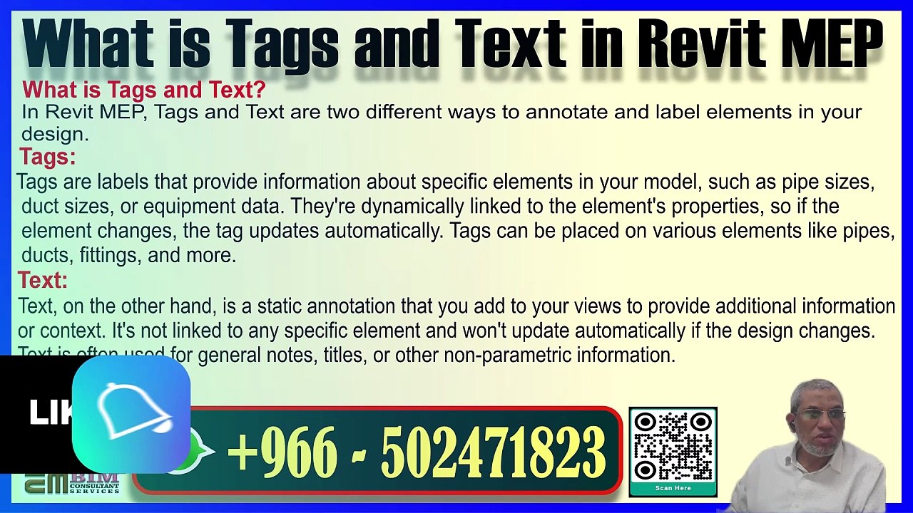 Tags vs Text in Revit MEP Understanding the Difference ریویٹ میپ میں ٹیگز بمقابلہ متن، فرق کو سمجھناPart-95