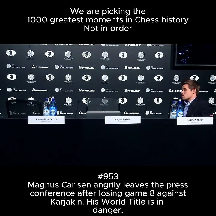 Magnus Carlsen angrily leaves the press conference after losing game 8 against Karjakin. His World Title is in danger. #magnuscarlsen #chessnetx #karjakin #worldchampionship