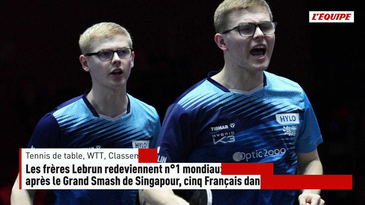 Les frères Lebrun redeviennent n°1 mondiaux en double - Tennis de table