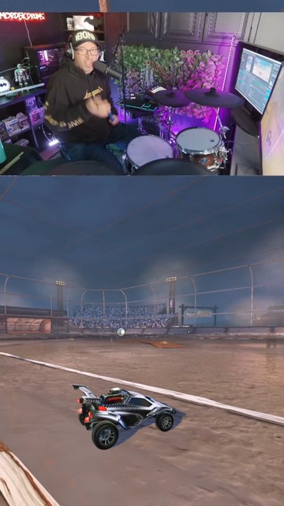 Et voilà comment je joue à Rocket League avec une batterie.