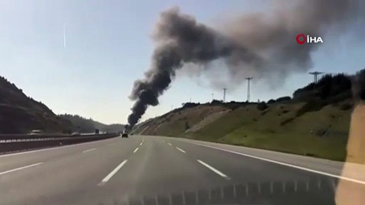 Kuzey Marmara’da yangın paniği: Beton pompası alev topuna döndü