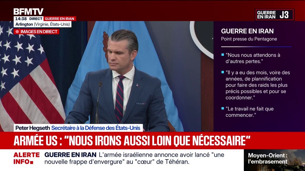 Guerre au Moyen-Orient: "Nous irons aussi loin que nécessaire", affirme Peter Hegseth, secrétaire à la Défense des États-Unis
