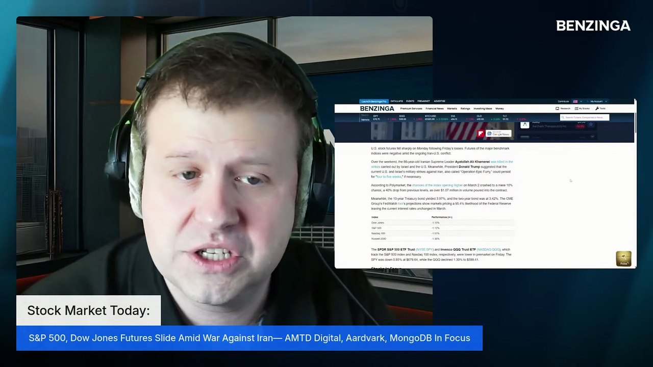 Stock Market Today: S&P 500, Dow, Nasdaq Futures Slide Amid US And Israel 'Operation Epic Furry' Against Iran— AMTD Digital, Aardvark, MongoDB In Focus