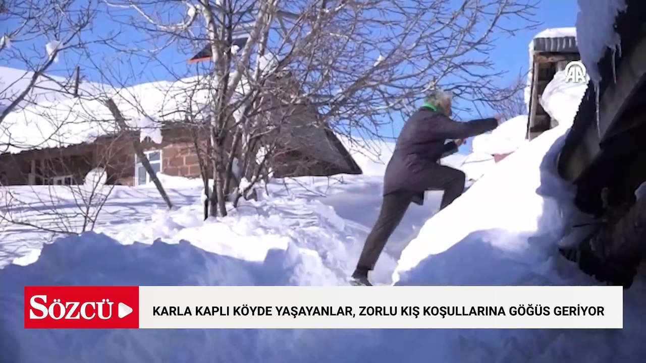 Muş'ta karla kaplı köyde yaşayanlar, zorlu kış koşullarına göğüs geriyor