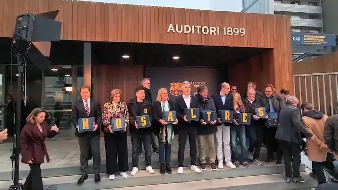 Así llegó Victor Font con su equipo al Auditori 1899 a presentar sus firmas: elecciones FC Barcelona