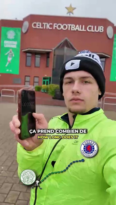 Combien de temps faut-il pour courrir du stade du Celtic Glasgow à celui des Rangers ?