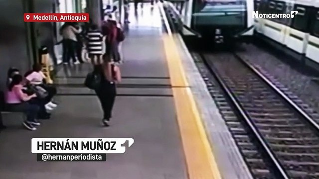 Video | Así fue como policía evitó que mujer se quitara la vida en el Metro de Medellín