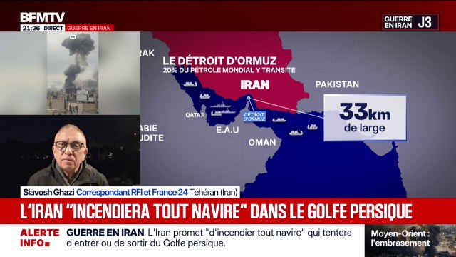 Guerre en Iran: les Gardiens de la Révolution annoncent la fermeture du détroit d'Ormuz et assurent que tout pétrolier qui tenterait de passer sera mis à feu