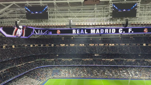 Espectacular nuevo juego de luces del Santiago Bernabéu en el partido del Real Madrid