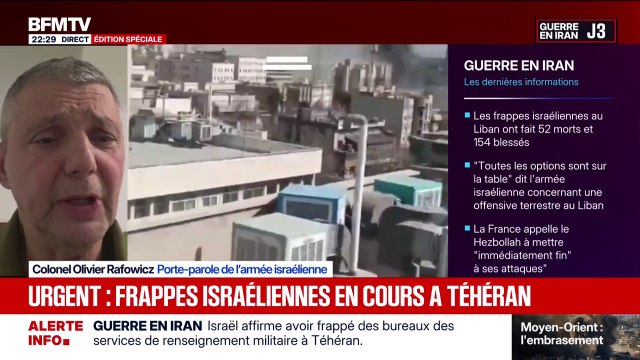 Guerre en Iran: Nous avons détruit totalement le quartier général des Basij, le quartier général des milices pro-régime iranien, assure Olivier Rafowicz, porte-parole de l'armée israélienne