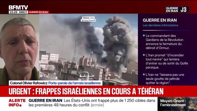 On ne veut pas que des civils innocents soient pris dans des frappes , explique Olivier Rafowicz, porte-parole de l'armée israélienne qui a appelé à évacuer un quartier de Téhéran